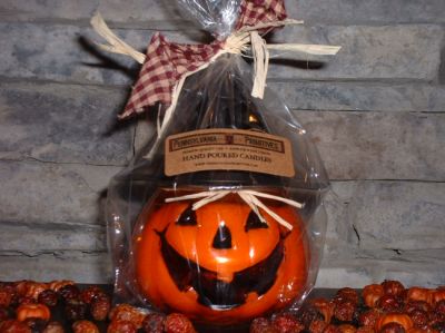 Pumpkin Candle with Witch Hat